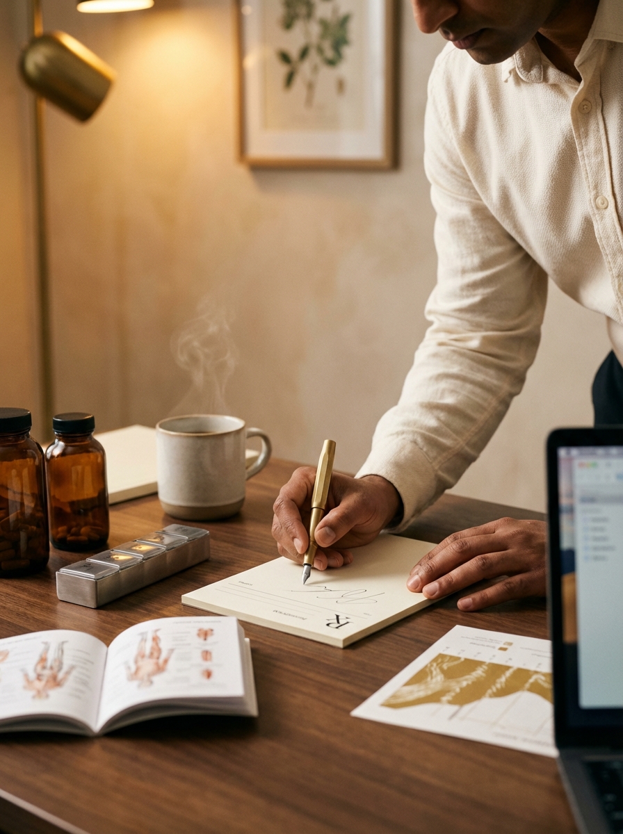 Physician writing a personalised protocol